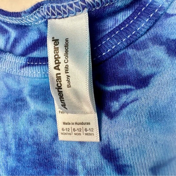 Two Tie Dyed 100% Cotton American Apparel Infant Onesies, Blue 6-12 Month - Picture 4 of 7